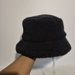 Black Textured Bucket Hat